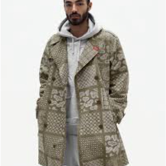 Supreme Military Trench Coat Olive Paisley - Picture 6 of 7